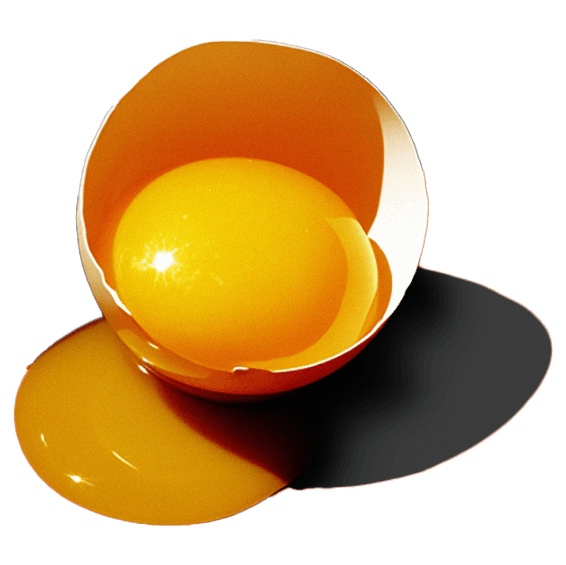 a yolk in a hatched egg shell