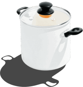 a white retro cooking pot